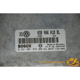 ECU BOSCH EDC15V-5.36 0281001845 VOLKSWAGEN GOLF IV 1.9 TDI 90CV 038906018BL - CON INMOVILIZADOR ANULADO (INMO / IMMO OFF)