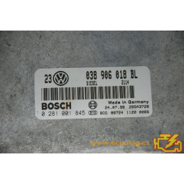 ECU BOSCH EDC15V-5.36 0281001845 VOLKSWAGEN GOLF IV 1.9 TDI 90HP 038906018BL - WITH DISABLED IMMOBILIZER (IMMO OFF)