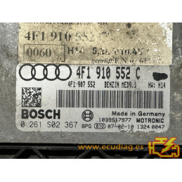 ECU BOSCH MED9.1 0261S02367 AUDI S6 (4F) 5.2 FSI 435CV 4F1907552 / SW 4F1910552C 0060 - 1037387930 - CON INMOVILIZADOR ANULADO