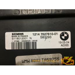 ECU SIEMENS EMS2 S118012001N MINI I (R50) 1.6i 66KW 90CV 12147527610-01 - CON INMOVILIZADOR ANULADO (INMO / IMMO OFF)