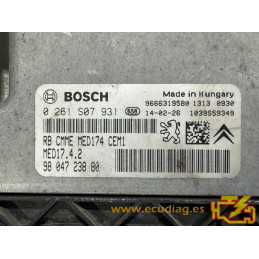 ECU BOSCH MED17.4.2 0261S06621 PEUGEOT 308 I 1.6i THP 156HP 9676643580 SW 10SW009694 9692275280 - WITH DISABLED IMMOBILIZER