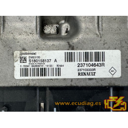 ECU CONTINENTAL EMS3150 S180158137A DACIA DUSTER I 1.2i 92KW 125HP L4 16V H5F404 237103333R 237104643R