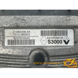 ECU SAGEM S3000 21586358-4A RENAULT MEGANE II 1.6i 83KW 115CV K4M 8200509516 8200835645 - VIRGEN AUTOCODIFICABLE