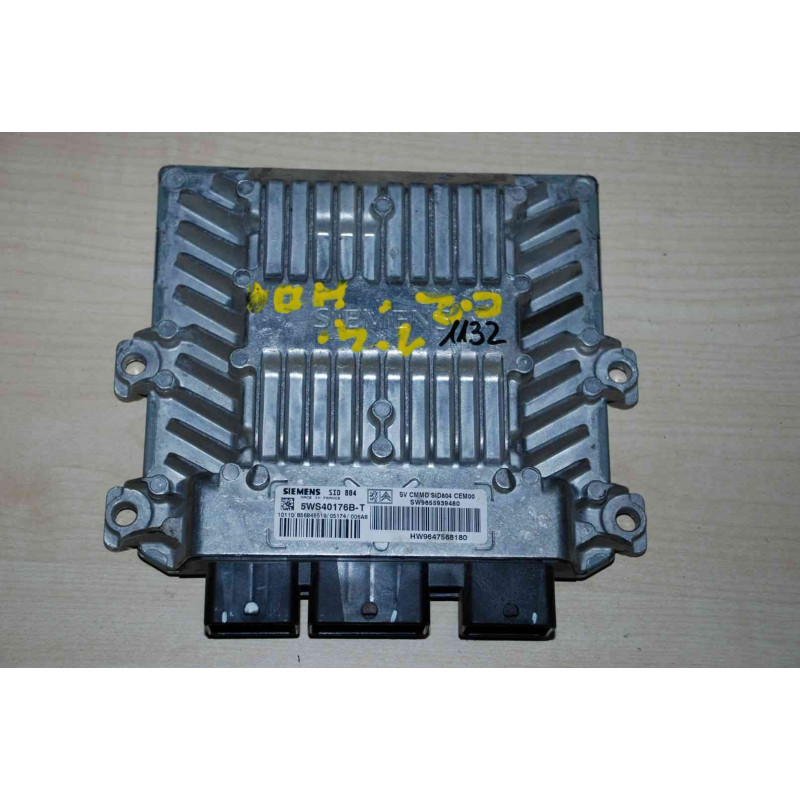 ECU MOTOR SIEMENS SID 804 5WS40176B-T PSA HW 9647568180 SW 9655939480 - CON INMOVILIZADOR ANULADO (INMO / IMMO OFF)