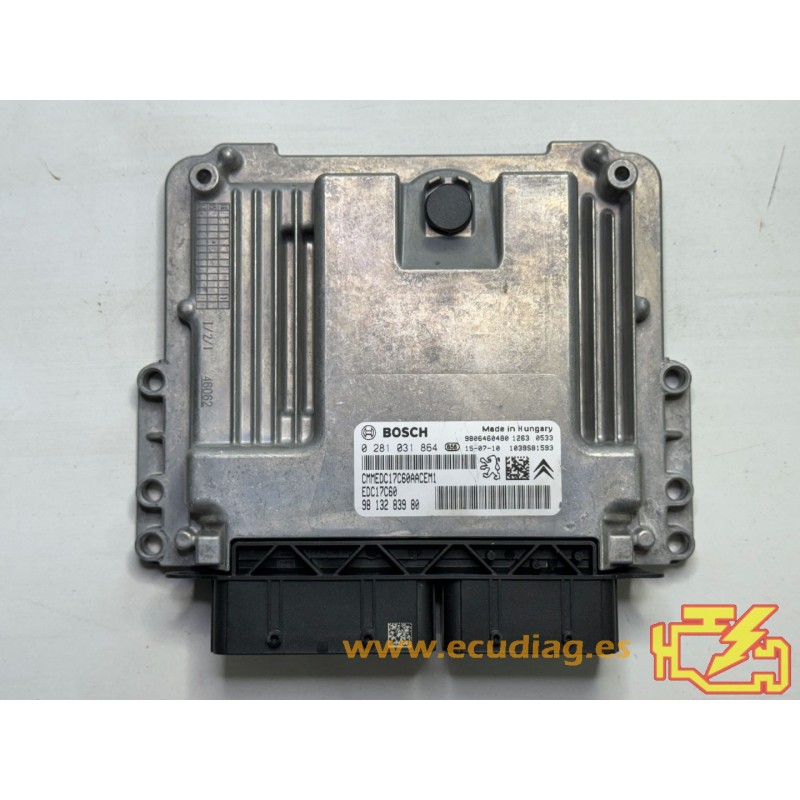 ECU BOSCH EDC17C60-3.10 0281031864 PEUGEOT 3008 1.6 HDI 88KW 120HP 9813283980 / SW 9692369980 - 10SW011372 - WITH DISABLED IMMO ECU BOSCH EDC17C60-3.10 0281031864 PEUGEOT 3008 1.6 HDI 88KW 120HP 9813283980 / SW 9692369980 - 10SW011372 - WITH DISABLED IMMO