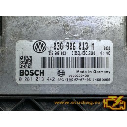 BOSCH EDC17U01-4.41 0281013442 SKODA FABIA II (54) 1.9 TDI 77KW 105CV 03G906013 - CON INMOVILIZADOR ANULADO