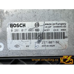 ECU BOSCH EDC17C11-3.30 0281017003 RENAULT TRAFIC II 2.0 DCI 15CV 237101452R 237100718R / SW 237101483R - 1037532148 - VIRGEN