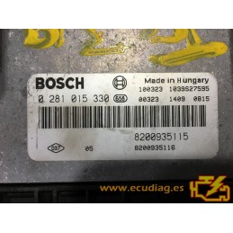 ECU BOSCH EDC16C36-3.3 0281015330 TRAFIC II / VIVARO I / PRIMASTAR I 2.0 DCI 84KW 115HP 8200935115 8200935116 - VIRGIN