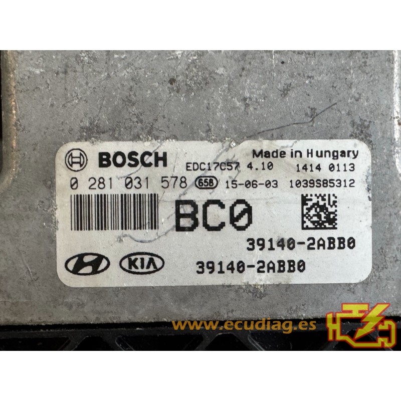 BOSCH EDC17C57-4.10 0281031578 HYUNDAI i30 II 1.6 CRDI 81KW 110HP L4 ...