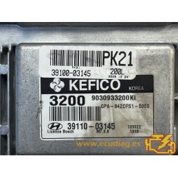 ECU KEFICO M7.9.8 9030933200KI HYUNDAI i10 I 1.2i 57KW 80CV 39110-03145 - CON INMOVILIZADOR ANULADO (INMO / IMMO OFF)