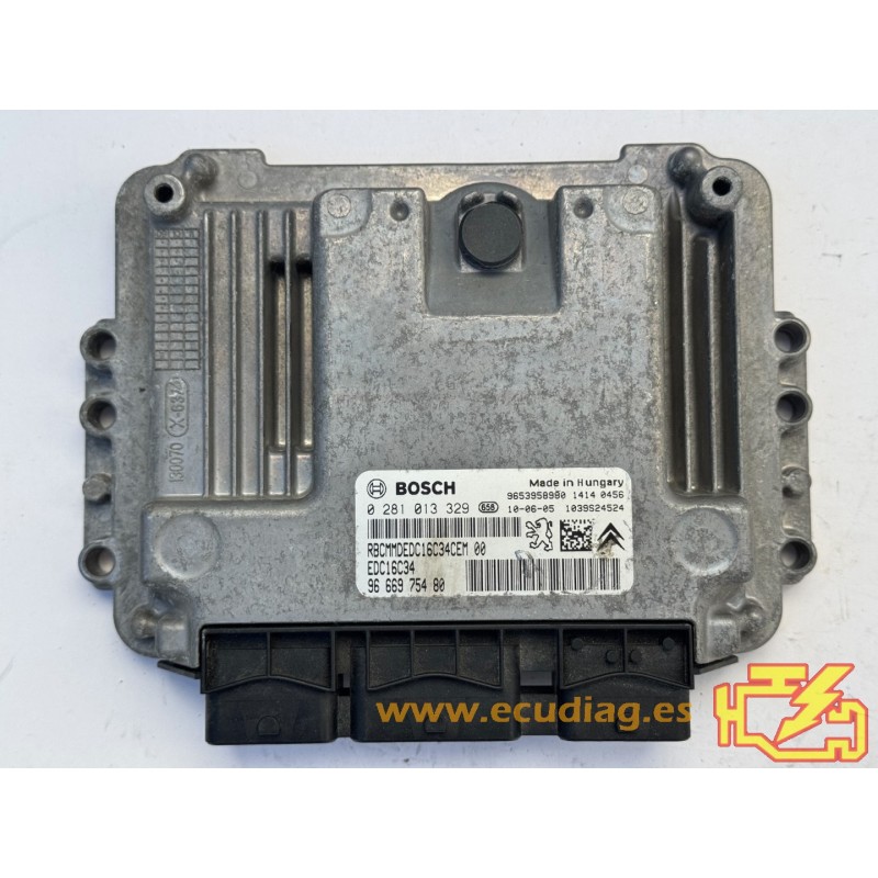 ECU BOSCH EDC16C34-4.11 0281013329 PARTNER / BERLINGO 1.6 HDI 90HP 9666975480 / SW 9666807680 - 1037398239 - WITH DISABLED IMMO ECU BOSCH EDC16C34-4.11 0281013329 PARTNER / BERLINGO 1.6 HDI 90HP 9666975480 / SW 9666807680 - 1037398239 - WITH DISABLED IMMO