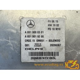 ECU DELPHI CRD2.15 28266367 MERCEDES S204 C220 III 2.2 CDI 125KW 170CV L4 16V 651911 AT A6519000301 A6519019200 / SW 6519039073