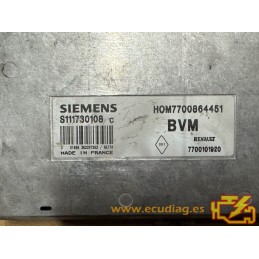 ENGINE ECU SIEMENS FENIX 3 S111730108C RENAULT MEGANE I 1.4i 55KW 75CV 7700101920 HOM7700864451 / WITH DISABLED IMMOBILIZER