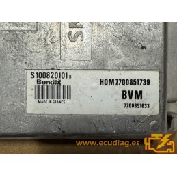 ENGINE ECU FENIX 3 S100820101B RENAULT ESPACE II 2.2i 81KW 110HP 7700851633 HOM7700851739 - WITH DISABLED IMMOBILIZER (IMMO OFF)