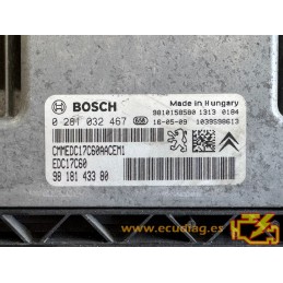 BOSCH EDC17C60-3.10 0281032467 PEUGEOT 3008 1.6 HDI 120CV 9818143380 / SW 9692494080 - 10SW014176 - CON INMOVILIZADOR ANULADO