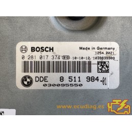 ECU BOSCH EDC17CP09-5.52 0281017374 BMW F07 535D GT I 3.0D 220KW 300HP N57D30B AT 8511984 / SW 0000097314080E20 - 1037506048