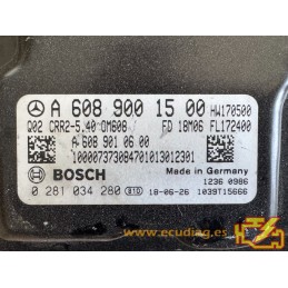 ECU BOSCH MD1CS006 0281034280 MERCEDES W177 A180 IV 1.5 CDI 85KW 115CV L4 8V K9K  608915 AT A6089001500 / SW 10SW036015