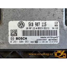 ECU BOSCH MED17.5 0261S04951 VOLKSWAGEN GOLF GTI VI (5K) 2.0 TSI 155KW 210CV CCZB 1K0907115AA / SW 5K0907115 0050 - 1037510467