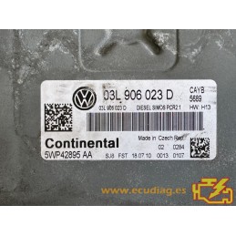 ECU CONTINENTAL SIMOS PCR2.1 5WP42895AA VW POLO V (6R) 1.6 TDI 66KW 90CV CAYB 03L906023D / SW 03L906023D 9972 - CASM2M00.DAT