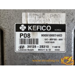 ECU KEFICO MEG17.9.12 9003100074KD HYUNDAI ix20 1.6i 125HP 39128-2B310 / SW GJC-A56FQS0-A000 - 9310074S01 - WITH IMMO OFF