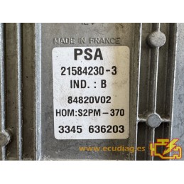 ECU SAGEM S2PM-370 221584230-3 CITROEN C3 I 1.4i 55KW 75CV L4 8V KFV HW 9642222380 SW 9650825280 - CON INMOVILIZADOR ANULADO