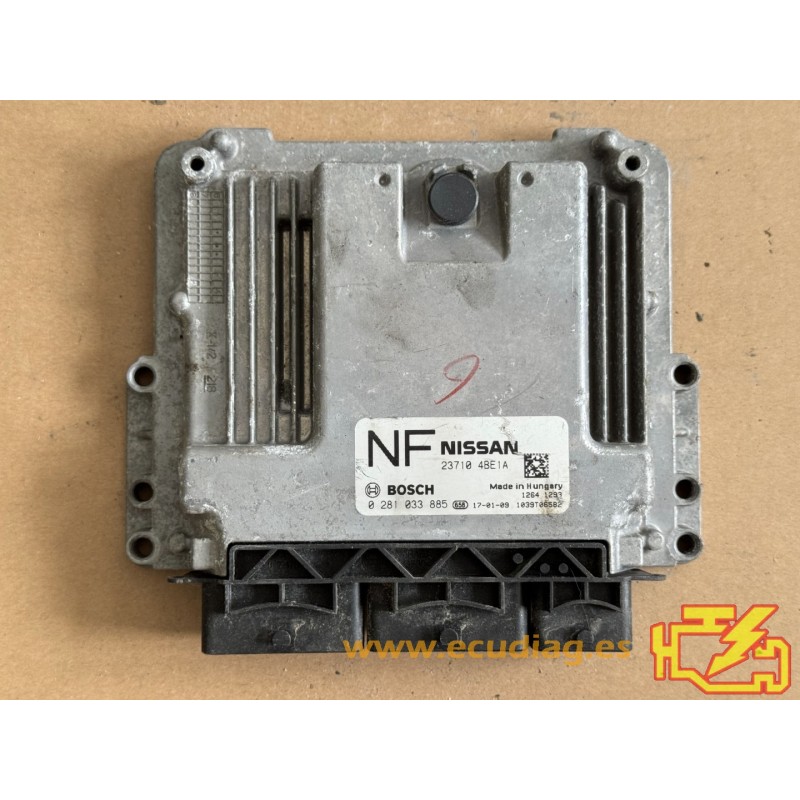 ECU BOSCH EDC17C84-3.2 0281033885 NISSAN QASHQAI II (J11) 1.6 DCI 96KW 130CV 237104BE1A / SW 237014CC9C - 10SW017260 - VIRGEN