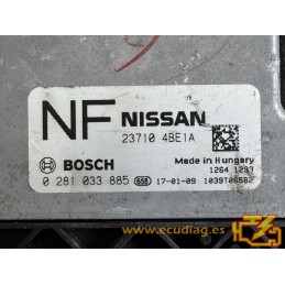 ECU BOSCH EDC17C84-3.2 0281033885 NISSAN QASHQAI II (J11) 1.6 DCI 96KW 130CV 237104BE1A / SW 237014CC9C - 10SW017260 - VIRGEN