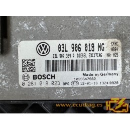 ECU BOSCH EDC17C46-2.7 0281018023 VOLKSWAGEN CADDY III 2.0 TDI 103KW 140CV CFHC AT 03L907309R / SW 03L906018NG 9978 - 1037560939