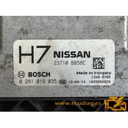 ECU BOSCH EDC17C42-3.40 0281019035 NISSAN QASHQAI I 1.6 DCI 96KW 130CV R9M 23710BB58E H7 / SW 23710D55BB - 1037524453