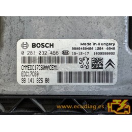 BOSCH EDC17C60-3.10 0281032456 PEUGEOT 308 1.6 HDI 120HP 9814182680 / SW 9692045980 - 10SW001546 - WITH DISABLED IMMOBILIZER
