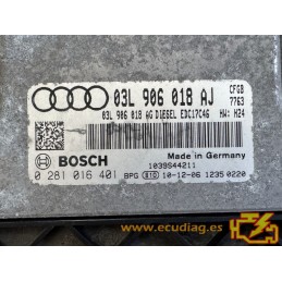 ECU BOSCH EDC17C46-2.5 0281016401 AUDI A3 II (8P) 2.0 TDI 125KW 170CV L4 16V CFGB 03L906018AG / SW 03L906018AJ 7763 - 1037510937