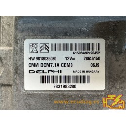 ECU DELPHI DCM7.1A 28646150 PSA HW 9818035080 SW 9831983280
