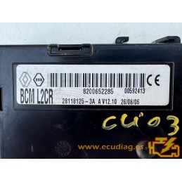 BCM L2CR JOHNSON CONTROLS 28118125-3A RENAULT CLIO III 8200652285 V12.10 - VIRGEN