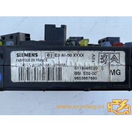 BSI E02-00 SIEMENS S118085220E PEUGEOT 206 I (T1) 9653667680 MG - SW 9657813680 / 24.00 / 2400 - VIRGIN