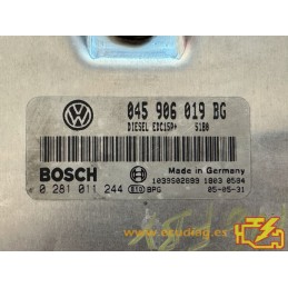 ECU BOSCH EDC15P+22.4.2 0281011244 SEAT IBIZA III / CORDOBA II 1.4TDI 75CV 045906019BG / SW 5180 - 1037368177 - CON INMO ANULADO