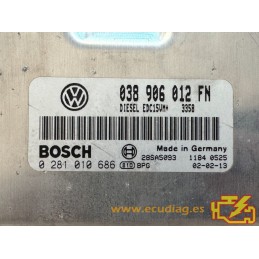 ECU BOSCH EDC15VM+ 2.V1 0281010686 SEAT LEON I (1M) 1.9 TDI 90HP 038906012FN / SW 3358 - 1037360533 - WITH DISABLED IMMOBILIZER