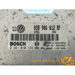 ECU BOSCH EDC15VM+2.V1 0281010174 VW GOLF IV (1J) 1.9 SDI 70CV 038906012BF / SW  2502 - 1037350927 - CON INMOVILIZADOR ANULADO
