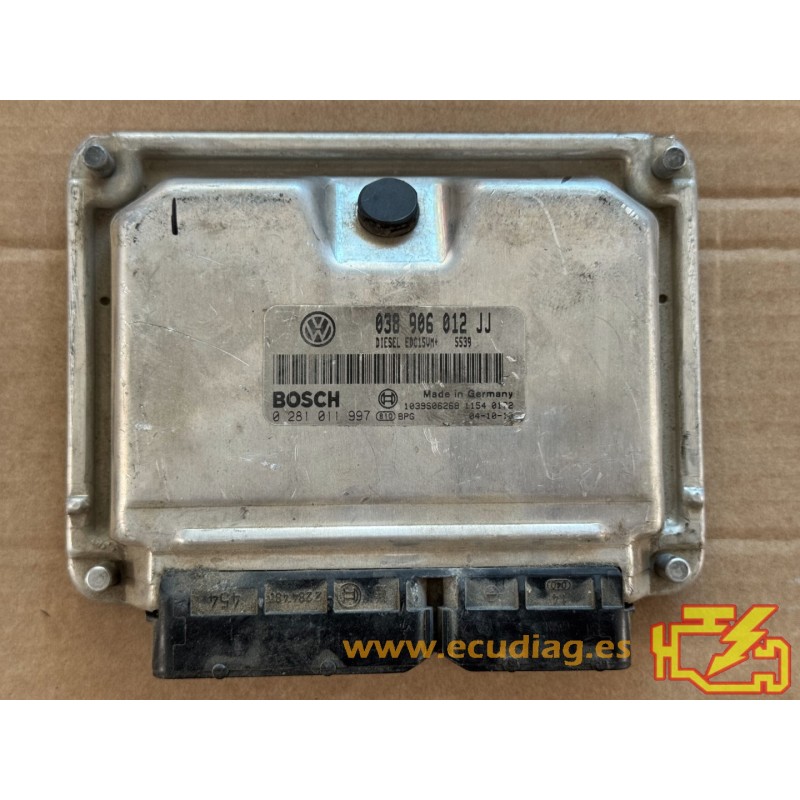ECU BOSCH EDC15VM+2.V1 0281011997 SEAT LEON I (1M) 1.9 TDI 110CV 038906012JJ / SW 5539 - 1037371261 - CON INMOVILIZADOR ANULADO