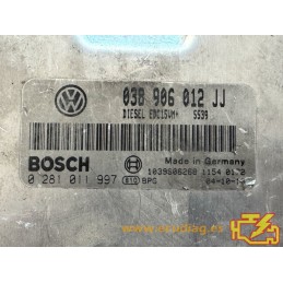 ECU BOSCH EDC15VM+2.V1 0281011997 SEAT LEON I (1M) 1.9 TDI 110CV 038906012JJ / SW 5539 - 1037371261 - CON INMOVILIZADOR ANULADO