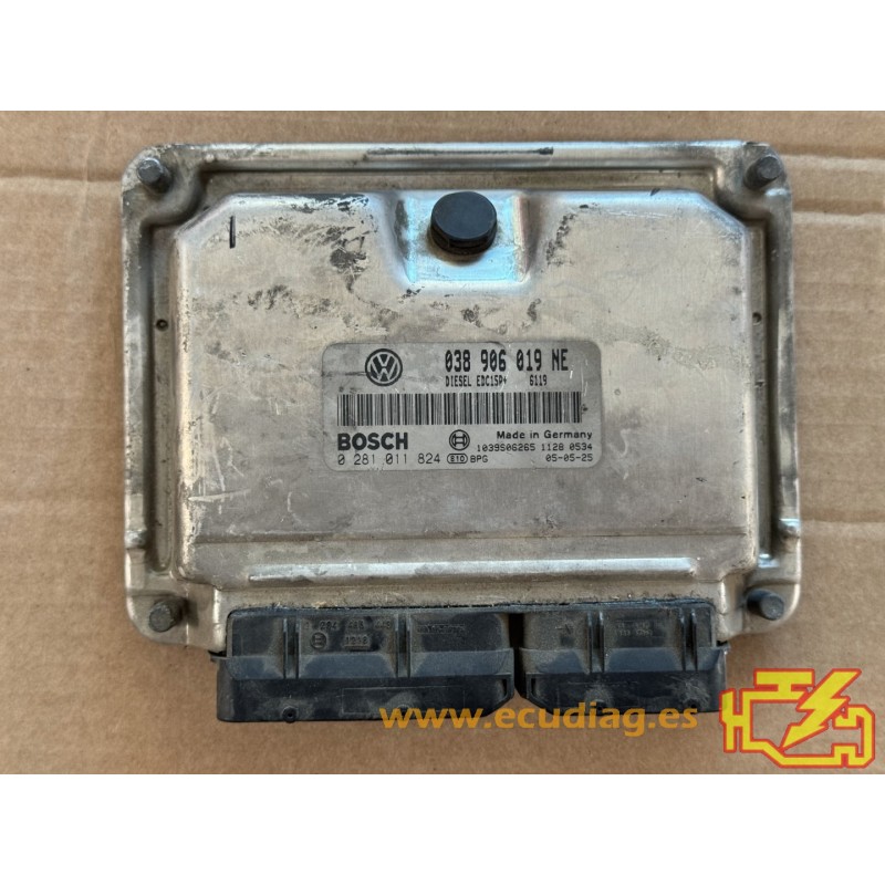 ECU BOSCH EDC15P+22.3.2 0281011824 SEAT IBIZA / CORDOBA 1.9 TDI 100CV 038906019NE / SW 6119 - 1037371258 - CON INMO ANULADO