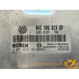 ECU BOSCH EDC15P+23.4.2 0281012194 VW POLO IV (9N) 1.4 TDI 51KW 70CV 045906019BP / SW 7220 - 1037375540 - CON INMO ANULADO