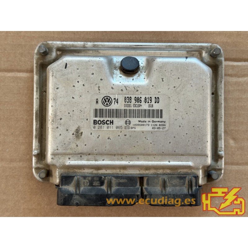 ECU BOSCH EDC15P+22.3.2 0281011065 VW NEW BETTLE 1.9 TDI 100HP 038906019DD / SW 1502 - 1037351915 - WITH DISABLED IMMOBILIZER