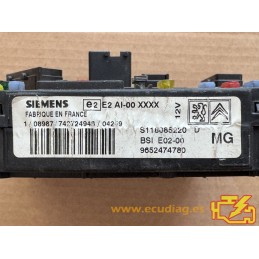 BSI E02-00 SIEMENS S118085220D PEUGEOT 206 I (T3) 9652474780 MG / SW 9654725980 - VIRGIN