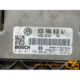 ECU BOSCH EDC16U1-5.41 0281011730 SEAT LEON II (1P) 2.0 TDI 140CV 03G906016AJ / SW 7341 - 1037376002 - WITH DISABLED IMMOBILIZER