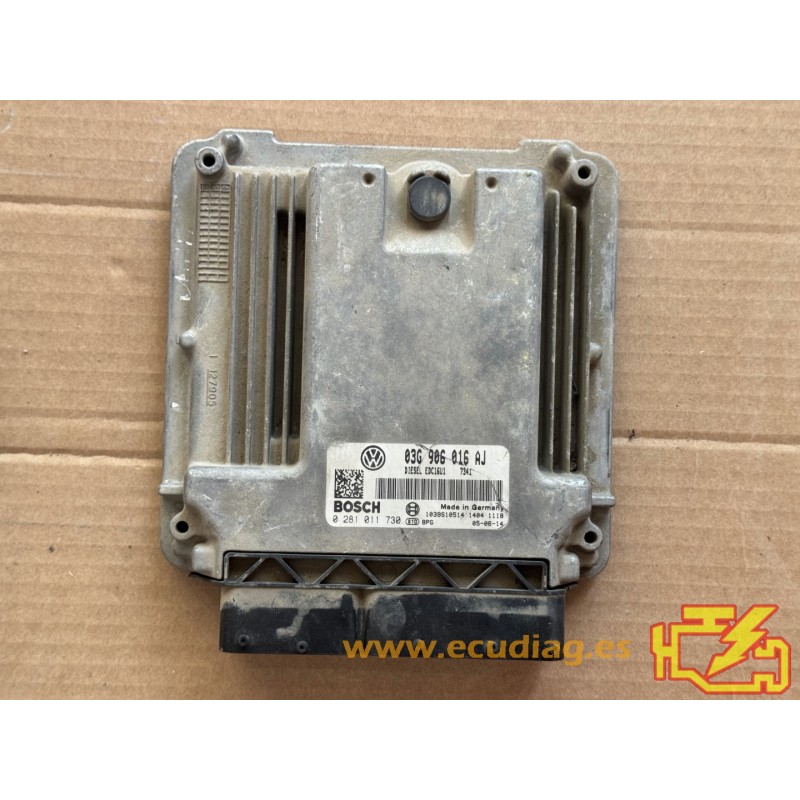 ECU BOSCH EDC16U1-5.41 0281011730 SEAT LEON II (1P) 2.0 TDI 140CV 03G906016AJ / SW 7341 - 1037376002 - CON INMOVILIZADOR ANULADO