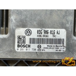ECU BOSCH EDC16U1-5.41 0281011730 SEAT LEON II (1P) 2.0 TDI 140CV 03G906016AJ / SW 7341 - 1037376002 - WITH DISABLED IMMOBILIZER