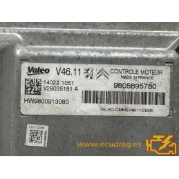 ENGINE ECU VALEO V46.11 V29035181A PSA HW 9800913080 9805895780
