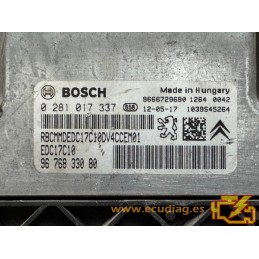ECU BOSCH EDC17C10-5.10 0281017337 CITROEN C3 1.4 HDI 70HP 9676833080 - / SW 9678120480 - 1037516457- WITH DISABLED IMMOBILIZER
