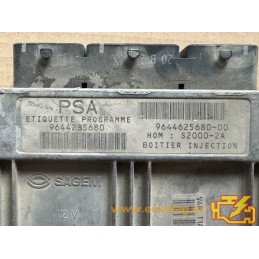 ECU SAGEM S2000-2A 21647072-1 PEUGEOT 206 I 1.4i 75CV HW 9644625680 SW 9644235680 - CON INMOVILIZADOR ANULADO (INMO / IMMO OFF)