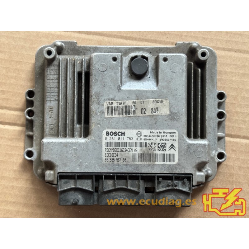 BOSCH EDC16C34-2.50 0281011783 PEUGEOT 206 1.4 HDI 68CV 9658556780 / SW 1037372285 - WITH DISABLED IMMOBILIZER BOSCH EDC16C34-2.50 0281011783 PEUGEOT 206 1.4 HDI 68CV 9658556780 / SW 1037372285 - WITH DISABLED IMMOBILIZER